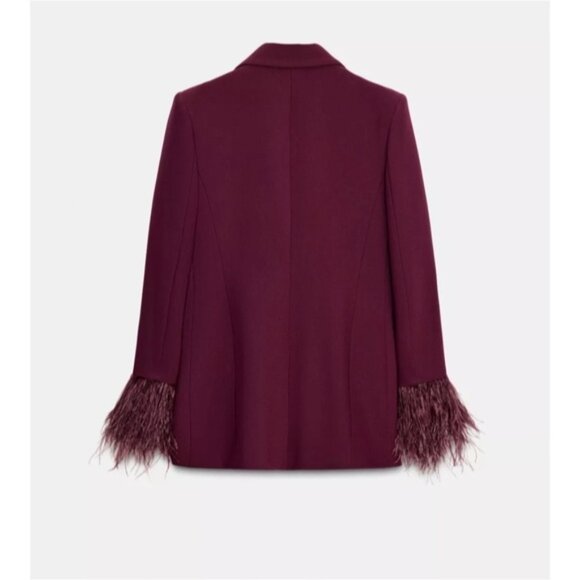 ZARA FEATHER CUFF BLAZER - Picture 8 of 9